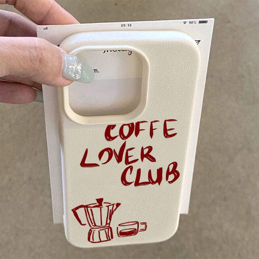 Minimalist Line Coffee Pattern Phone Case, Suitable for 17 16e 16 15 14 13 12 11 Mini Pro Max Air X XR XSMAX 8 7 Plus, Anti-Drop Matte Back Cover, Smartphone Protective Case, Daily Use Case, Fashion Phone Accessory, Creative Design, UV - Estilo 1 (1 pieza) - Ver 1