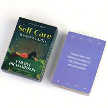 自我关爱智慧神谕卡 - 52张卡片，包含正念、积极心态和自我关爱的指导信息 | 引导冥想卡片 | 精美插图卡片 - 橄欖綠 - 查看 5