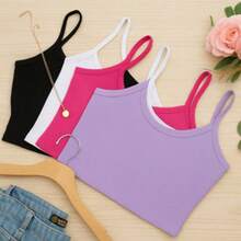 KIT 4 CROPPED FEMININO COM ALÇA FINA TECIDO CANELADO - SORTIDO - Visão 3