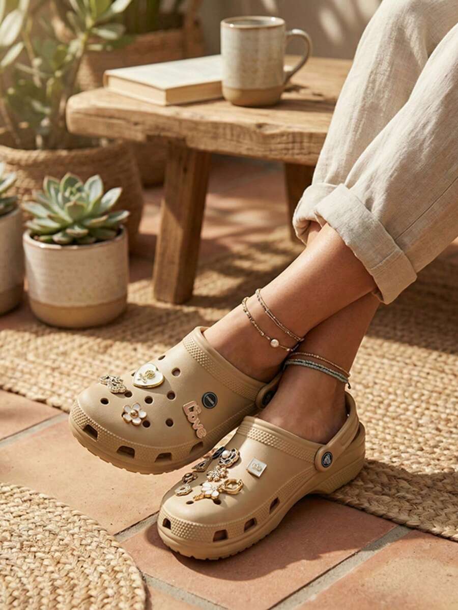Babouche-Style Sneakers, Perfect For Holidays, Autumn/Spring/Summer/Winter, Offering Comfort And Style. High Platform. - Khaki - View 1