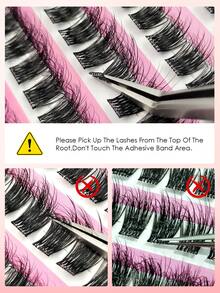 Rikuaild 84pcs Self-Adhesive Fluffy False Eyelash Clusters, 10-16mm Mixed Length Set, No Glue Needed, Fluffy Individual Lashes, Self-Adhesive DIY Eyelash Extension, Pre-Glued Lash Clusters, Natural D Curl Lash Clusters, No Glue Or Makeup Remover Required, False Eyelashes, Lash Clusters , Individual Lashes, Eyelashes, False Lashes - D - View 6