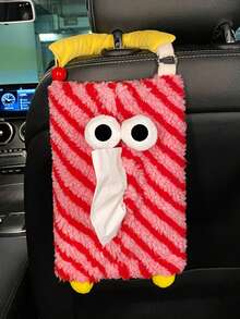 Kreativer Monster Auto Taschentuchhalter Süße hängende Taschentuchbox Sitzlehnen Tasche Hängend über dem Sitz Organizer für Auto Innenraum Dekoration Verbessert Fahrvergnügen Einzigartiges Geschenk Perfekt für Auto Organisation Buntes Accessoire Auto Zubehör - Pink - Übersicht 7