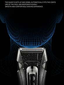 Kemei KM-T98 Electric Shaver, Professional Waterproof Beard Trimmer, Men's Type-C Fast Charging, Wet & Dry Shaver, Reciprocating Shaver, 1 Piece - Black - View 10