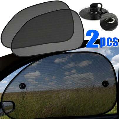 2 Sets Universal Car Sunshades - Block Over 98% Harmful UV Rays - Sun Shading, Anti-Glare And UV Protection - Self-Adhesive Car Curtains Easy To Install And Remove, Auto Accessories