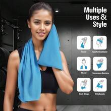 40"X12" (100x30cm) Cooling Towel, Soft Breathable Quick-Dry Towel, Sports Cooling Towel, Rose, Light Blue, Light Gray, Green Antibacterial Microfiber Material, Neck & Face Cooling Towel, Gym Sweat Towel, Beach Absorbent Towel, Summer Cooling Towel, Suitable For Fitness, Yoga, Pilates, Outdoor Running, Cycling, Golf, Camping - Zipper Bag Packaging - View 9