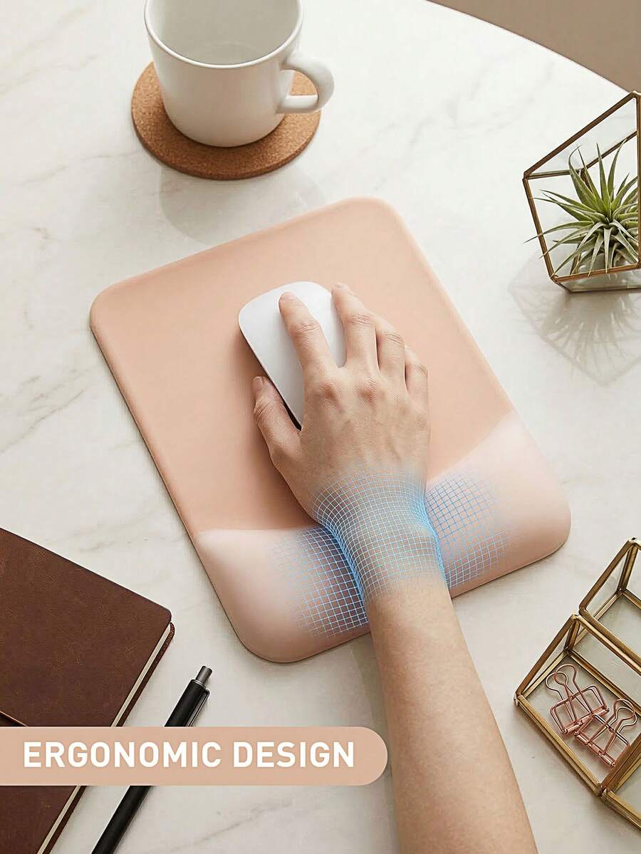 Ergonomic Mouse Pad With Gel Wrist Rest And Non-Slip PU Base, Convenient For Typing And Relieving Wrist Pain, Suitable For Home, Office And Gaming Use - View 1