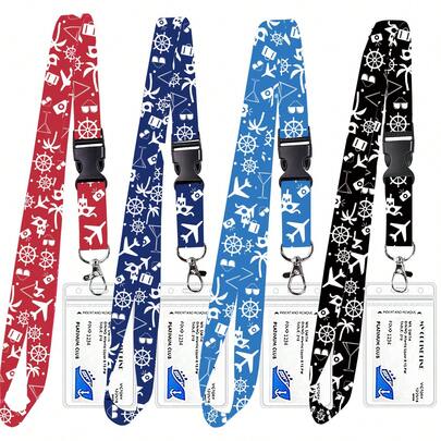 Bộ 6 mẫu dây đeo thẻ ID chủ đề hàng hải, với ngăn đựng thẻ trong suốt và khóa dây đeo điều chỉnh dễ dàng. Thích hợp cho du lịch tàu biển, sự kiện công ty và sử dụng trong khuôn viên trường, kết hợp giữa tính thẩm mỹ và tính thực dụng.