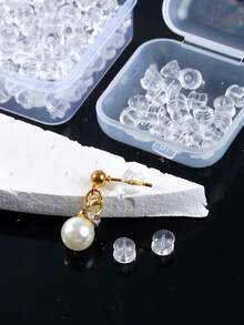 20/50/100 PCS Clear Earring Backs, Hamburg Shaped Clear Earring Backs, Soft Invisible Rubber Stoppers For Studs Hoops Hooks Replacement Earring Backings Earrings/Droopy Ears/Heavy Earrings - Hamburger Clear Earplugs - View 7