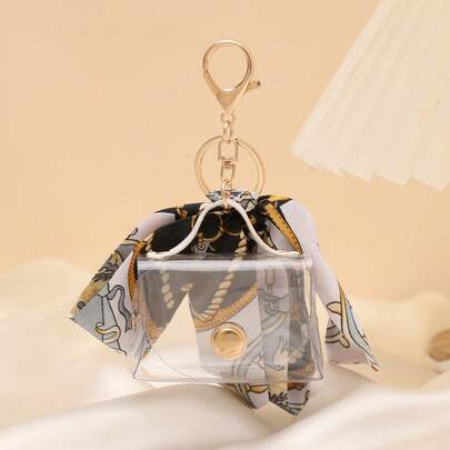 Holiday Gift Travel Bag Charm, Mini Transparent Pouch Earbud Case Pendant, Scarf Novelty Hanging Decoration Accessoires Charms For Bag Teacher Gifts