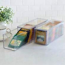 1个/2个装多功能透明亚克力茶包收纳盒 - 节省空间的厨房和食品储藏室茶包收纳方案，多隔层设计方便取用，也可作咖啡豆收纳盒，节省空间的家庭办公室台面收纳盒，是茶和咖啡爱好者的理想之选。 - 無色 - 查看 3
