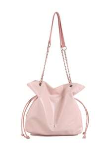 A Sophisticated Retro-Style Daily-Use Large-Capacity Commuter Minimalist And Versatile Exquisite Bag, A 2026 New Model For Ladies With A Chain Strap And Shoulder Across The Armpit. - Pink - View 13