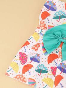 1pc Non-Elastic Polyester Sweet & Cute Pet Princess Dress, Featuring Cartoon Bow Print Decor, Dog Dress, Cat Outfit, Dog Summer Clothes, Pet Skirt Suitable For Teddy Bear Wear In Spring/Summer, Making Dogs Happy. (This Item Has No Stretch, Usually Runs Small, Recommend Buying 1-2 Sizes Up) - Multicolor - View 6