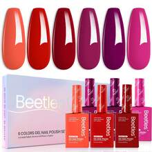 Beetles 15ML 6 Colors  HEMA-Free Pastel Gel Polish - Fairy Tale Dream, Pastel Yellow Pink Blue Purple, Colorful Bottle, Soak Off UV LED Manicure - 15ML 6Colors Hema Free Fiery Passion - 查看 1