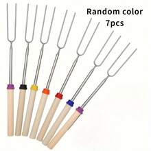 1支/6支/10支装可伸缩烧烤签，可折叠金属签，适用于烤肉、篝火热狗、露营和篝火晚会。 - 加長款 - 查看 12