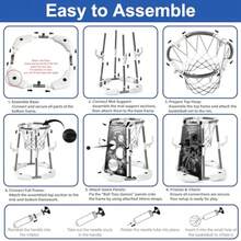 3-in-1 Pool Basketball Hoop Set Floating Pool Toys with Rings Balls Toss Games Pump Outdoor Summer Basketball Game at Swimming Poolside for Ages 4-12 Adults Family Fun - Azul - Ver 6