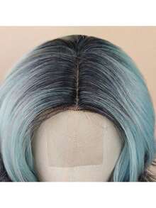 Tóc giả dài gợn sóng dành cho nữ - Tóc giả ren phía trước màu xanh ombre rẽ ngôi giữa dài 26 inch, tóc giả tổng hợp chịu nhiệt, thích hợp cho sử dụng hàng ngày, dự tiệc, ngày lễ, Halloween và hóa trang Giáng sinh. - Màu xanh bạc hà - Xem 10