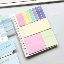 [Cuaderno lindo] Cuaderno A6 lindo con hebilla de lazo suave y notas adhesivas, cuaderno espiral de negocios y aprendizaje para uso en la oficina y el estudio - A6 - Ver 13