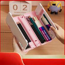 Multifunctional Pencil Case, Book Stand 2-In-1, Creative Stationery Box, Foldable Portable, Student Reading Bookshelf, Desktop Organizer, Back To School Supplies - Single Piece - View 7