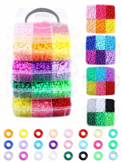 مجموعة خرز الحصان متعددة الألوان، مناسبة لصنع المجوهرات والأساور والقلائد والهدايا والأعمال اليدوية وإكسسوارات الشعر