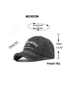 1 pieza Gorra de béisbol de alta calidad con agujeros desgastados, sombrero de ala ancha suave y borde curvado para mujer, adecuado para uso diario, al aire libre, deportes, primavera/verano, playa, vacaciones - A - Ver 6