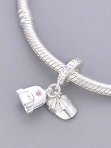 1 Set Fashionable Romantic Youthful Graduation Series Backpack, Baseball Cap, Book, Pen, Running Boy, Graduation Cap Charm Pendant, Full Of Ceremonial Sense, Versatile DIY Bracelet Necklace Graduation Gift - Silver - View 2