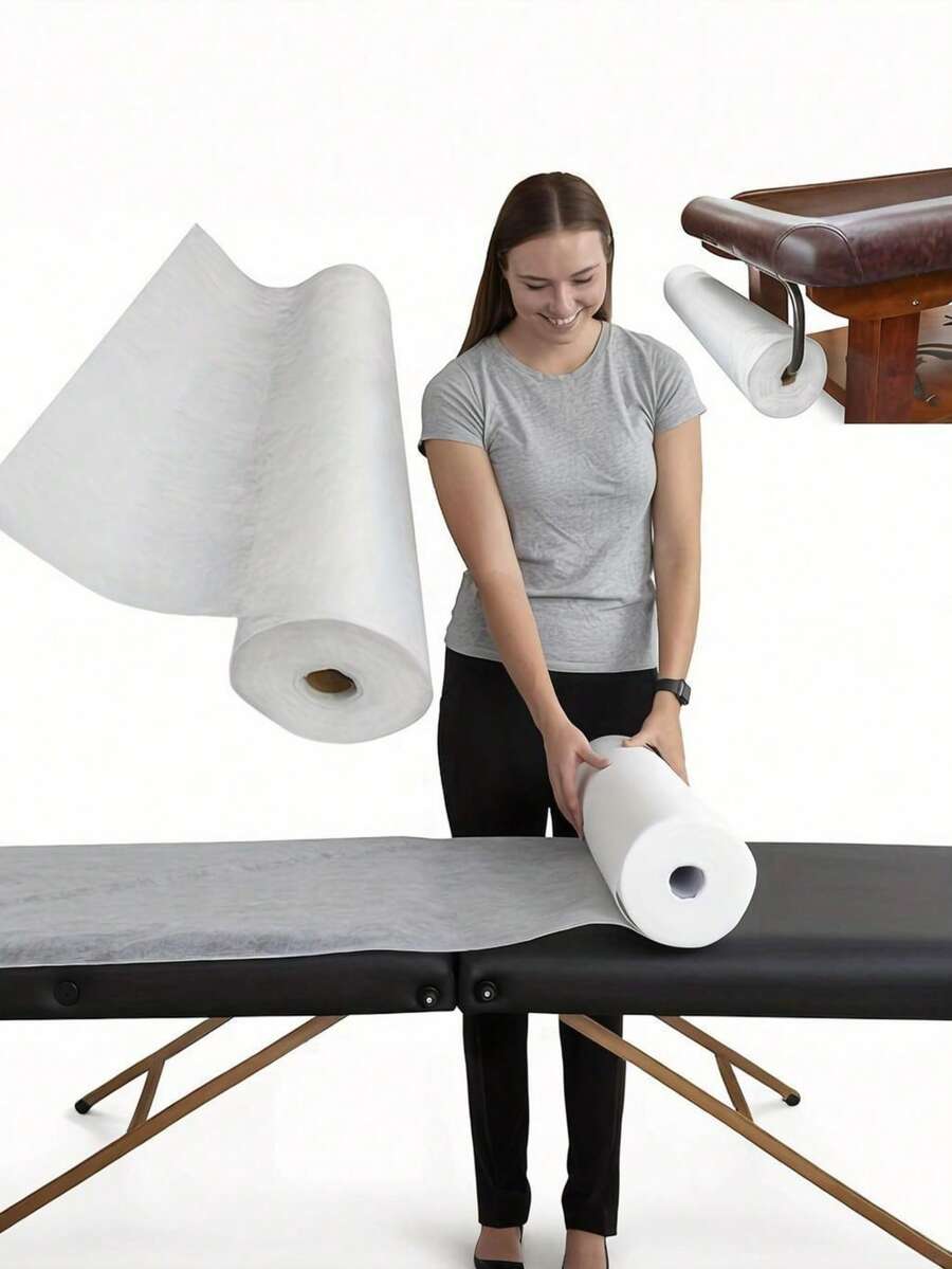 1 Roll Of 50pcs Disposable Bed Sheets, Spa Bed Covers, Massage Table Paper Rolls, Suitable For Massage, Spa, Tattoo And Examination Beds - Multicolor - View 1