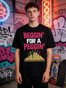 Begging For A Peggin Rude Naughty T Shirt - Black - View 2