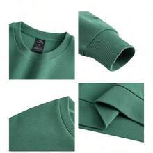 Áo nỉ cổ tròn Anta, Áo dài tay nam dáng rộng đa năng mới 152618703S - Xanh lá cây rừng cổ điển-2 - Xem 3