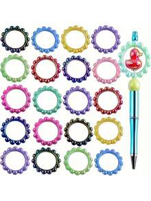 10pcs Random Style Double Hole Acrylic Rings, Suitable For DIY Jewelry, Keychains And Crafts - Durable, Lightweight Beading Supplies, DIY Craft Patterns, DIY Jewelry Making Accessories - No Other Products Included - Multicolor - View 1