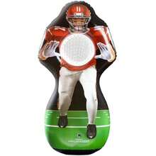 Inflataman Football Challenge - Includes 4 Rubber Footballs Ball Pump and Scoreboard - Inflatable Receiver Touchdown Toss Game - Rojo - Ver 1