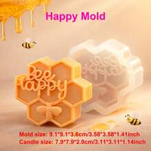 Zhonghui Mold Bộ khuôn silicon hình tổ ong, khuôn DIY hình tổ ong dễ thương để làm xà phòng, nến, nhựa, thạch cao, đồ thủ công mỹ nghệ, khuôn làm thủ công thiết kế hình ong dễ thương. - Con ong - Xem 10