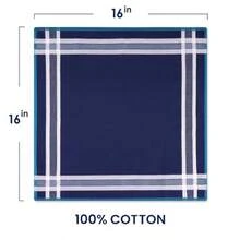 Zenssia Soft Men's Cotton Handkerchiefs with Assorted Color 6 Piece Gift Set - Patrón 1 - Ver 3