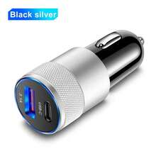 3.1A PD 车载充电器 黑色和银色 - 銀色 - 查看 3