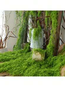 30/50/100g A Package Of Realistic Artificial Moss - Durable Plastic Indoor/Outdoor Decoration, Suitable For Glass Containers, Flower Pots, And Landscaping. This Natural Green Moss Features A Lifelike Texture, Is Easy To Install And Maintain - View 3