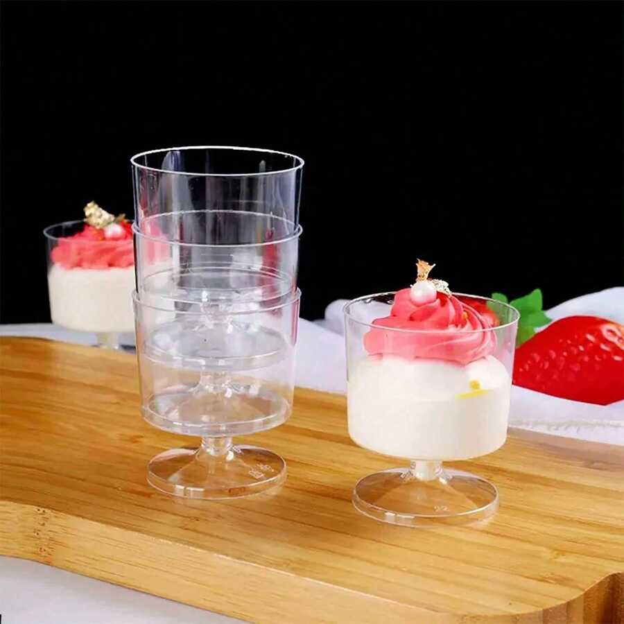 10/40个果冻慕斯杯、冰淇淋杯、慕斯杯、鸡尾酒杯、布丁杯、盛菜杯，适用于鸡尾酒会、特色市场和聚会，可重复使用的透明甜点杯，适用于甜点、水果沙拉、婚礼、生日、圣诞下午茶和其他场合。