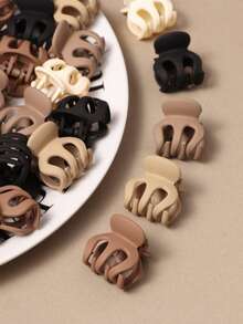 10/20/30pcs Matte Pumpkin Claw Hair Clips, Elegant Hair Claw Ponytail Holder, Women Classy Updo Hair Accessories - Multicolor - View 3