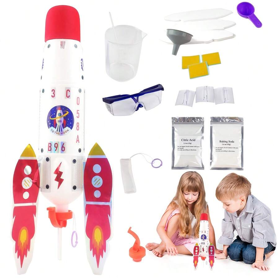 6+ Years Old Kids Rocket Science Kit, Includes Rocket Model And Launcher. Through This Entry-Level STEM Space Toy, Both Boys And Girls Can Make Their Own Rockets