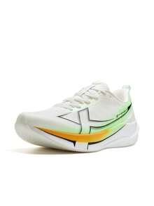 XTEP White Men's Casual Sports Shoes, Suitable As A Gift For Boyfriend - Sail White/Fluorescent Pink Green/Black - View 1