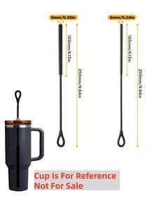 Silicone Straw Cleaning Brush, Reusable Straw Cleaning Brush With Flexible Steel Core, Extra Long Soft Bristle Bottle Brush Suitable For Cleaning Glass Straws And Crevices - A - View 11