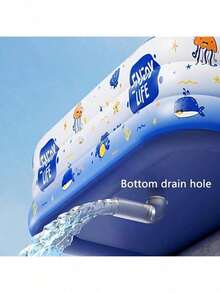 [Có nhiều kích cỡ] 1 bể bơi bơm hơi tại nhà, chất liệu PVC dày, chống mài mòn và dễ bảo quản, vật dụng cần thiết cho các bữa tiệc ngoài trời, kiểu dáng đại dương, dễ vệ sinh, tạo cảm giác như đang đi nghỉ mát ở bãi biển, chống rò rỉ và chống phai màu, dày và chống trầy xước, bơm hơi nhanh và dễ bảo quản, lý tưởng cho các hoạt động vui chơi dưới nước theo nhóm và thư giãn. - Bể bơi bơm hơi Blue Dream - Xem 10