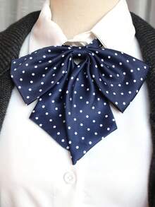 Pink Polka Dot Bow Tie, JK School Style Accessory, Youthful & Versatile Shirt Decor, Graduation Photo Prop - Multicolor - View 3