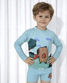 Children's Swimming Set With Boxing Capybara - Verde - Ver 4