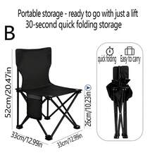 1pc Outdoor Folding Chair, Portable Fishing/Art Sketching Foldable Stool - Folding Chair - View 7