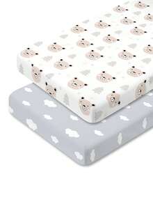 2pcs Unisex Baby Bed Sheets, Suitable For Standard Crib And Toddler Mattress, Ultra Soft Microfiber Baby Sheets Size 47x24x6 Inches - Crib Sheets - View 17
