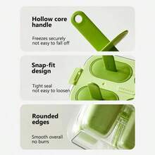 SMEGGEMS Household Ice Cream Mold Double Layer Ice Cube Tray DIY Ice Cream Making Tool Ice Cube Box With Lid And Handle Sealed Leak-Proof - Green - View 7