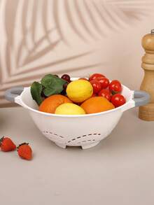 1 pièce Panier de drainage d'oreille de style INS, design creux en plastique épaissi, panier à fruits, assiette à collations, bol à bonbons, plateau de fruits secs, rangement de cuisine créatif pour la maison, panier de rangement multifonctionnel de haute qualité, convient pour le rangement de cuisine, la table basse du salon, le service de table à manger, le pique-nique, le camping, les rassemblements de vacances - Multicolore - Voir 4