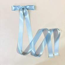 1pc Women's Minimalist Versatile Extra Long Bowknot Ribbon Hair Clip - Multicolor - View 7