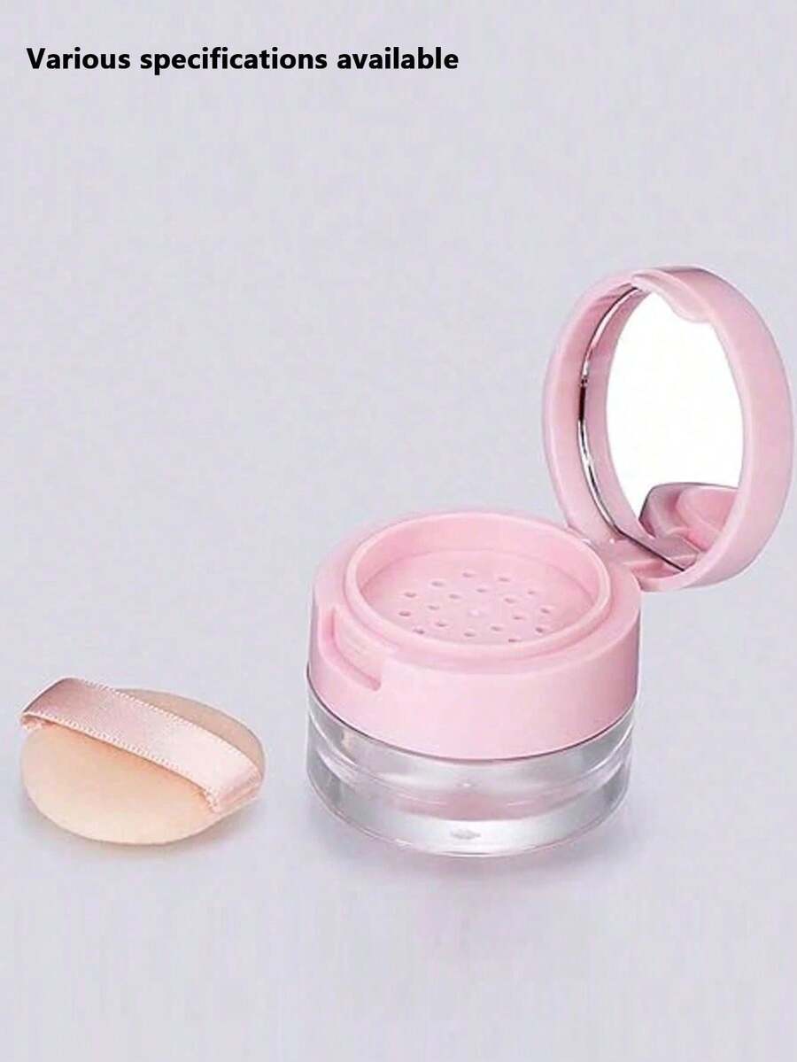 Compact 3g/5g Loose Powder Case With Sifter & Puff - Compact Fragrance-Free Makeup Organizer With Sifter & Puff, Isolation Net, Plastic Powder Jar Case Subpackage Package Bottle Reusable Empty Loose Powder Container Beauty Containers For Eye Cream Cosmetic Sample Container Travel Essentials(Black And White Without Powder Puff) - Multicolor - View 1