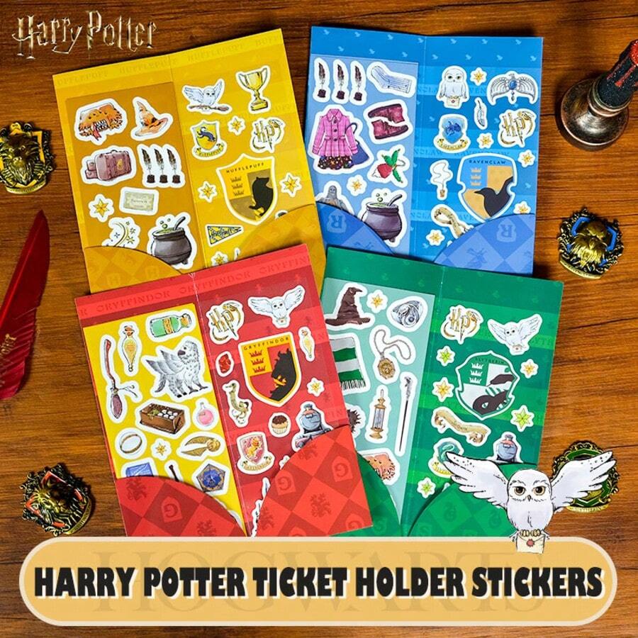 Harry Potter 一套魔法票根贴纸，卡通哈利波特魔法元素创意贴纸，适用于剪贴簿、日记本、笔记本电脑、保险杠、滑板、水瓶，是送给哈利波特青少年粉丝的最佳生日礼物。 - 彩色 - 查看 1