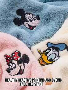 Disney Mickey Mouse Minnie Mouse Donald Duck 3-Pack Plush Hand Towel Set, Disney Licensed, Super Soft Coral Fleece, Character Embroidery, High Water Absorption, Healthy Dyeing, Quick-Dry, Lightweight, Durable, Washable, Reusable, Bathroom, Kitchen, Travel, Gym, Beach, Ideal Gift For Disney Fans - Multicolor - View 7